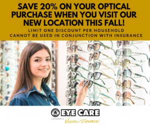 Save 20% on Your Optical Purchase